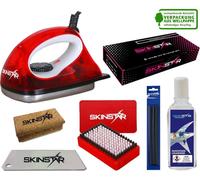 SkinStar Kit de fartage pour ski 7 pièces avec fer à farter pour ski alpin, nordique et snowboard