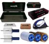 SKINSTAR Set de brosses complet Brosse rotative Fer à farter Coffret de fartage 10 pièces