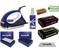 SKINSTAR Starter Kit de fartage pour ski, fer à farter, brosse, fart hydrocarboné 8 pièces