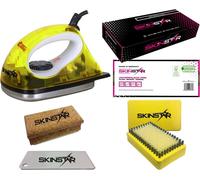 SKINSTAR Starter Kit de fartage pour skis, fer à farter, brosse à farter 5 pièces jaune