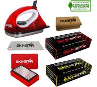 SKINSTAR Starter Kit de fartage pour skis, fer à farter, brosse, fart hydrocarboné 6 pièces
