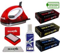 SKINSTAR Starter Kit de fartage pour skis, fer à farter, brosse, fart hydrocarboné 7 pièces