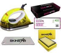 SKINSTAR Starter Kit de fartage pour skis, fer à farter et brosse de fartage jaune