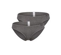 Skiny Damen Rio Slip 2er Pack Advantage Cotton Bikinis et brésilien, Anthra Melange, 38 (Lot de 2) Femme