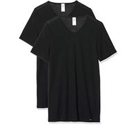 Skiny Herren V Kurzarm 2er Pack Shirt Multipack Tricot, Black, L (Lot de 2) Homme