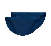 Skiny Tanga Cotton Rib String, Opaque, Bleu Marine (080693), L (Lot de 2) Hommes