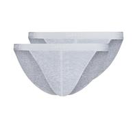 Skiny Tanga Cotton Rib String, Opaque, Silver Melange (080693), L (Lot de 2) Hommes