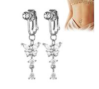 Skinyslim Lymphy Magnet-Therapy Mag Belly-Ring, Anneaux nombril drainage lymphatique brillants, Anneaux nombril amincissants magnétiques d'acupression non perçants, Anneaux nombril papillon