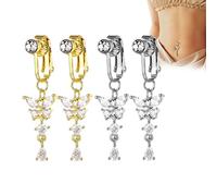 Skinyslim Lymphy Magnet-Therapy Mag Belly-Ring, Anneaux nombril drainage lymphatique brillants, Anneaux nombril amincissants magnétiques d'acupression non perçants, Anneaux nombril papillon