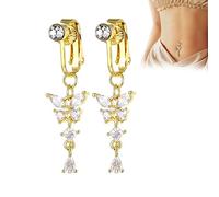 Skinyslim Lymphy Magnet-Therapy Mag Belly-Ring, Anneaux nombril drainage lymphatique brillants, Anneaux nombril amincissants magnétiques d'acupression non perçants, Anneaux nombril papillon