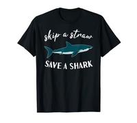 Skip A Straw Save A Shark T-shirt pour amoureux des requins T-Shirt