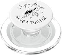 Skip A Straw Save A Turtle Shirt Save The Turtles PopSockets PopGrip pour MagSafe