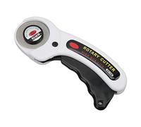 Skip Blade Rotary Cutter for Crochet Fabric Roller Sharp 45mm Blade Long Lasting Sharpness Curved Cover for Quilting Rotary Cutters Black Handle Design Quilting Tool