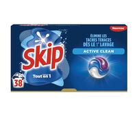 SKIP - Capsules Lessive Active Clean pour un Nettoyage Efficace et Fraîcheur Durable (Boîte 38) - Lot de 2 - vendu par Lot