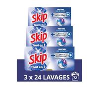Skip Capsules Lessive Tout en 1 Extra Détachant, 72 Lavages