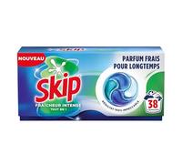 SKIP Capsules Lessive Tout en 1 Fraîcheur Intense - Élimine les Taches Tenaces Dès le 1er Lavage Même En Cycle Court et à Froid - Capsules Lessive Efficaces - Gamme 38 Lavages