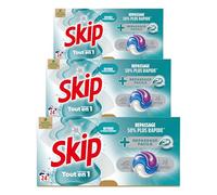 SKIP - Lessive Capsules - Repassage Facile - Résultat Impeccable même en cycle court - Ingrédients actifs d’origine végétale - Lot de 3x24 lavages
