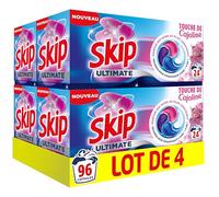 Skip - Capsules Lessive, Ultimate 4en1, Touche de Cajoline, 4x24 Lavages