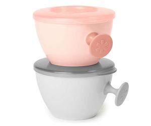 Skip Hop 2 Pack Easy Serve Travel Bowls Grey and Soft Coral 70 g