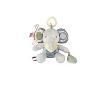 Skip Hop Bandana Buddies Jouet d'activité et de dentition doux texturé pour bébé pour jeu multi-sensoriel avec hochets, sons de froissement, couineur et miroir, se fixe à la poussette et au siège de