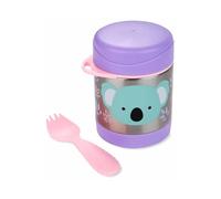 Skip Hop Boite Repas Isotherme pour Enfant Koala 325 ml - Acier Inoxidable, Sans BPA & Sans Phtalate - Avec Cuillère-Fourchette en Silicone - Récipient à Repas pour 3 ans et plus - Zoo Collection