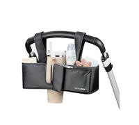 Skip Hop Organiseur de poussette ultime ajustement universel avec sangles réglables, rabats magnétiques et design convertible adapté pour 1,25 dl. Tumblers, noir