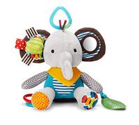 Skip Hop Peluche Éléphant d'Activités avec Anneau de Dentition + Hochet Bébé - Jouet d'Éveil - Naissance Bébé Interactif - Stimule Dentition & Motricité - Facile à Tenir en Main