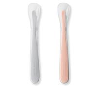 Skip Hop 2 Pack Easy Feed Spoons Grey and Soft Coral, Grey and Soft Coral, Pack of 2