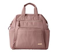 Skip Hop Sac à dos à langer avec grande capacité et structure ouverte avec matelas à langer et attache pour poussette, Rose poudré