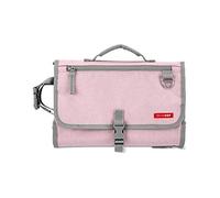 Skip Hop Sac à Langer Bébé - Sac avec Matelas à Langer Bébé Extra-large - Attache Poussette - Sac Rose Multi Poches Pratique Facile à Déplier avec Étui à Lingettes pour Bébé