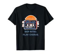 Skip Intro Play Chorus Funny Pop Music Lover Cassette rétro T-Shirt