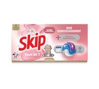 SKIP - Lessive Capsules - Tout en 1 - Peaux Sensibles - Propreté Impeccable et un Linge éclatant- Testées Dermatologiquement - 24 Lavages