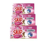 Skip Lessive Capsules Tout-en-1 Touche de Cajoline 3 x 24 Lavages