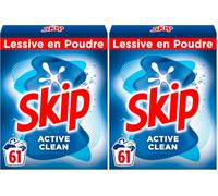 Skip Lessive en Poudre Active Clean 61 Lavages (Lot de 2)