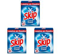 Skip Lessive en Poudre Active Clean 61 Lavages (Lot de 3)