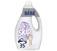 Skip Lessive Liquide Bébé Développée par des Pédiatres, 35 Lavages | Lessive hypoallergénique pour peaux sensibles, élimine les taches tenaces de bébé, certifiée ECARF, sans conservateurs