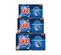 Skip Lessive liquide en capsules Active Clean 3 en 1-114lavages - résultat impeccable et fraîcheur longue durée - sans emballage plastique (lot de 3x38)