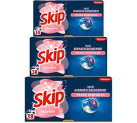 Skip Lessive liquide en capsules Sensitive 3 en 1-114 lavages - bébé & peaux sensibles - testée dermatologiquement (lot de 3x38)