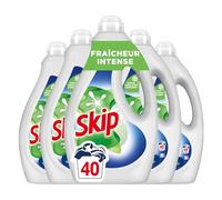 SKIP - Lessive Liquide Fraicheur Intense - Action Détachante Efficace - 100 pour cent impeccable, éclatant et délicatement parfumé - Lot de 5x40 lavages