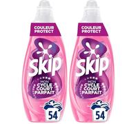 Skip Lessive liquide Mon Cycle Court Parfait Couleur Protect - 54 lavages - 1ère lessive conçue pour cycle court, efficace dès 15 minutes (Lot de 2)