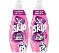 Skip Lessive liquide Mon Cycle Court Parfait Couleur Protect - 54 lavages - 1ère lessive conçue pour cycle court, efficace dès 15 minutes (Lot de 2)