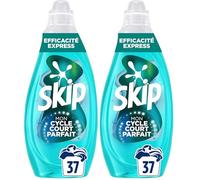 Skip Lessive liquide Mon Cycle Court Parfait Efficacité Express - 37 lavages - 1ère lessive conçue pour cycle court, efficace dès 15 minutes (Lot de 2)