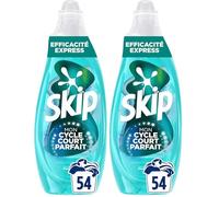 Skip Lessive liquide Mon Cycle Court Parfait Efficacité Express - 54 lavages - 1ère lessive conçue pour cycle court, efficace dès 15minutes (Lot de 2)