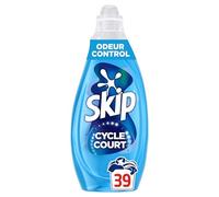 Skip - Lessive Liquide Mon Cycle Court Parfait Odeur Control - Lessive Cycle Courts Efficace Dès 15 Minutes - Technologie Pro-S™ - Dissolution 2 x Plus Rapide - 5 Agents Anti-Odeur - Gamme 39 Lavages