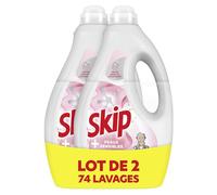 Skip - Lessive Liquide Peaux Sensibles - Contre les taches tenaces - Parfum léger et agréable - Testée dermatologiquement - 2x37 Lavages
