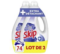 Skip - Lessive Liquide Tout en 1-74 lavages - Extra Détachant - Résultat Impeccable - 2x37 Lavages