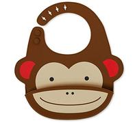 SkipHop Zoo Fold and Go Silicone Bib, Monkey