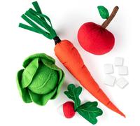 SKIPPI Friandises pour Hobby Horse, Peluche Fruits et Légumes et Sucre en Morceaux pour Tête de Cheval à Chevaucher, Hobby Horse Accessoire, Grand Ensemble de Friandises, Carotte, Pomme, Chou, Radis