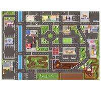 SkippiDoo Tapis de Jeu 3D pour Enfants - Grand Tapis avec Circuit Routier (200 x 140 cm) - Tapis pour Jeunes Enfants, Voitures et Jouets