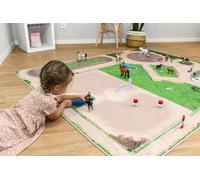 SkippiDoo Tapis de Jeu - Tapis de Chambre d'enfant avec Cour de Chevaux, Aire d'équitation et écuries - Parfait pour Les Amateurs de Chevaux et adapté aux Figurines telles Que Schleich® et Playmobil®